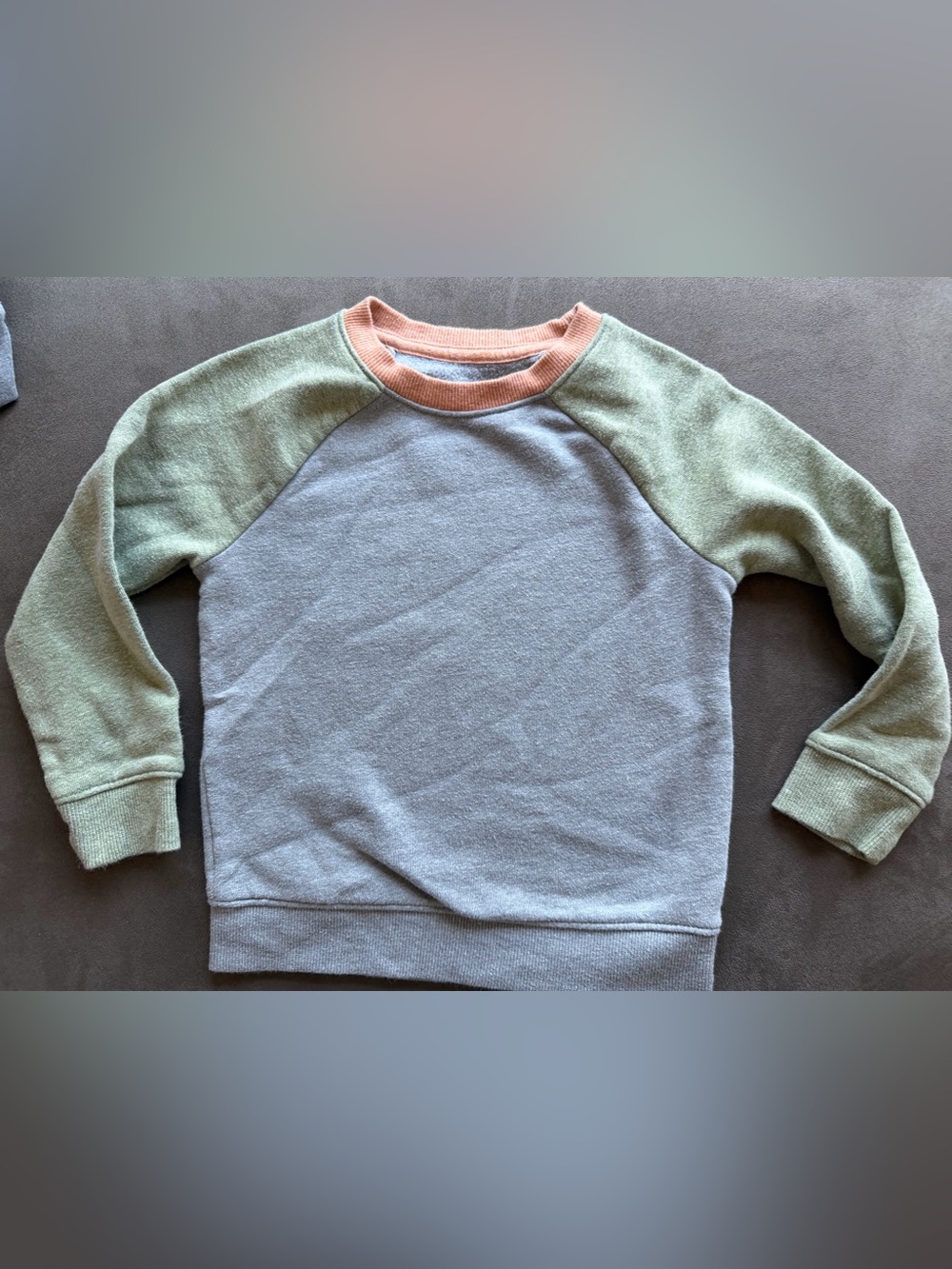 Cat & Jack Colorblock Raglan Sweatshirt - Gray, Green & Peach